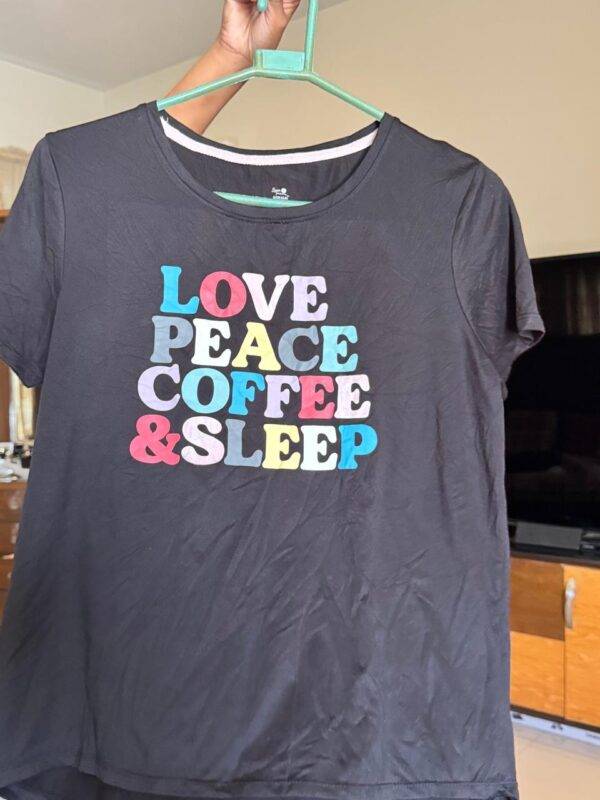 WhatsApp Image 2026-10-21 at 5.18.07 PM Love Peace Coffee ladies graphic tee, size XL - photo 5