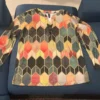 Geometric print summer tunic styled with wide-leg trousers