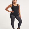 Side view of the black racerback athletic tank top